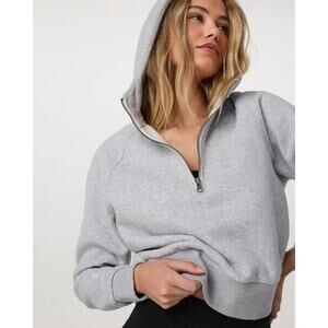 Vuori Restore Half Zip Hoodie S Light Heather Grey